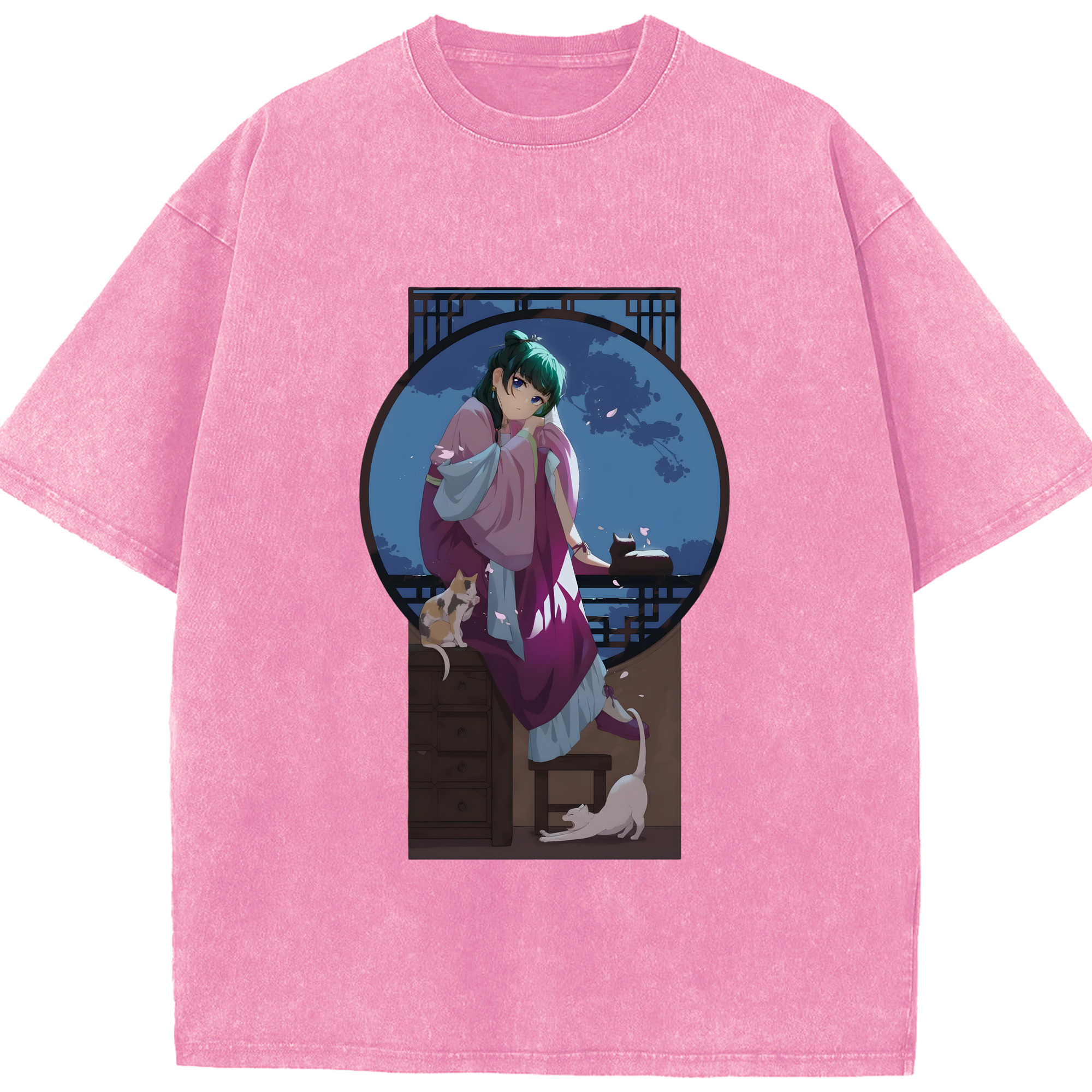 （画像用） 薬屋のひとりごと The Apothecary Diaries 綿100% ヴィンテージ風 半袖Tシャツ（フロントプリント）